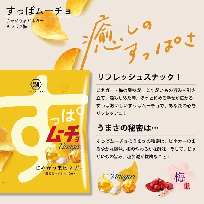 Koikeya Suppamucho Potato Chips Vinegar Flavour (55G) [Best Before Date: 2025.05]