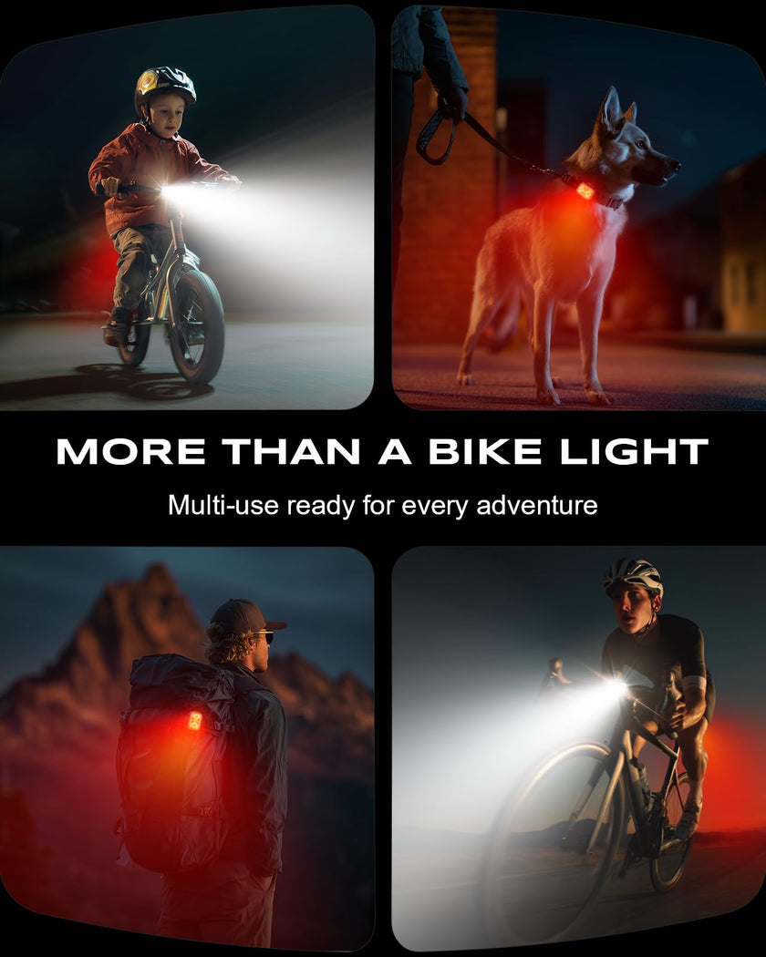 WOCBUY Bike Lights, Ultra-Slim & Lightweight Rechargeable Bicycle Lights Set, [5+6 Modes] Dual USB-C Bike Lights Front and Back, IP65 Waterproof Bicycle Lights for Night Riding Road Mountain Cycling 🍁 All In One Marketplace Canada