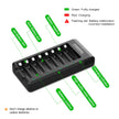 POWEROWL 8 Bay AA AAA Battery Charger for Ni-MH Rechargeable Batteries (No Adapter) 🍁 All In One Marketplace Canada