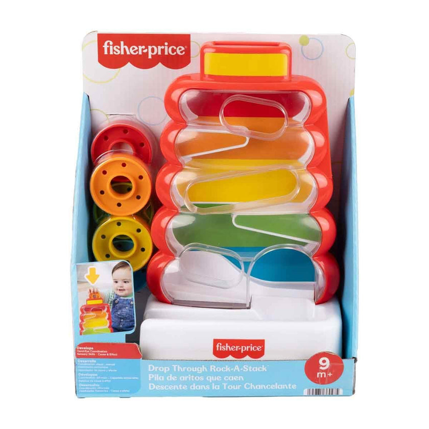 Fisher-Price Baby & Toddler Toy Drop Through Rock-a-Stack, Coin Drop Activity for Developmental Play Infants Ages 9+ Months 🍁 All In One Marketplace Canada