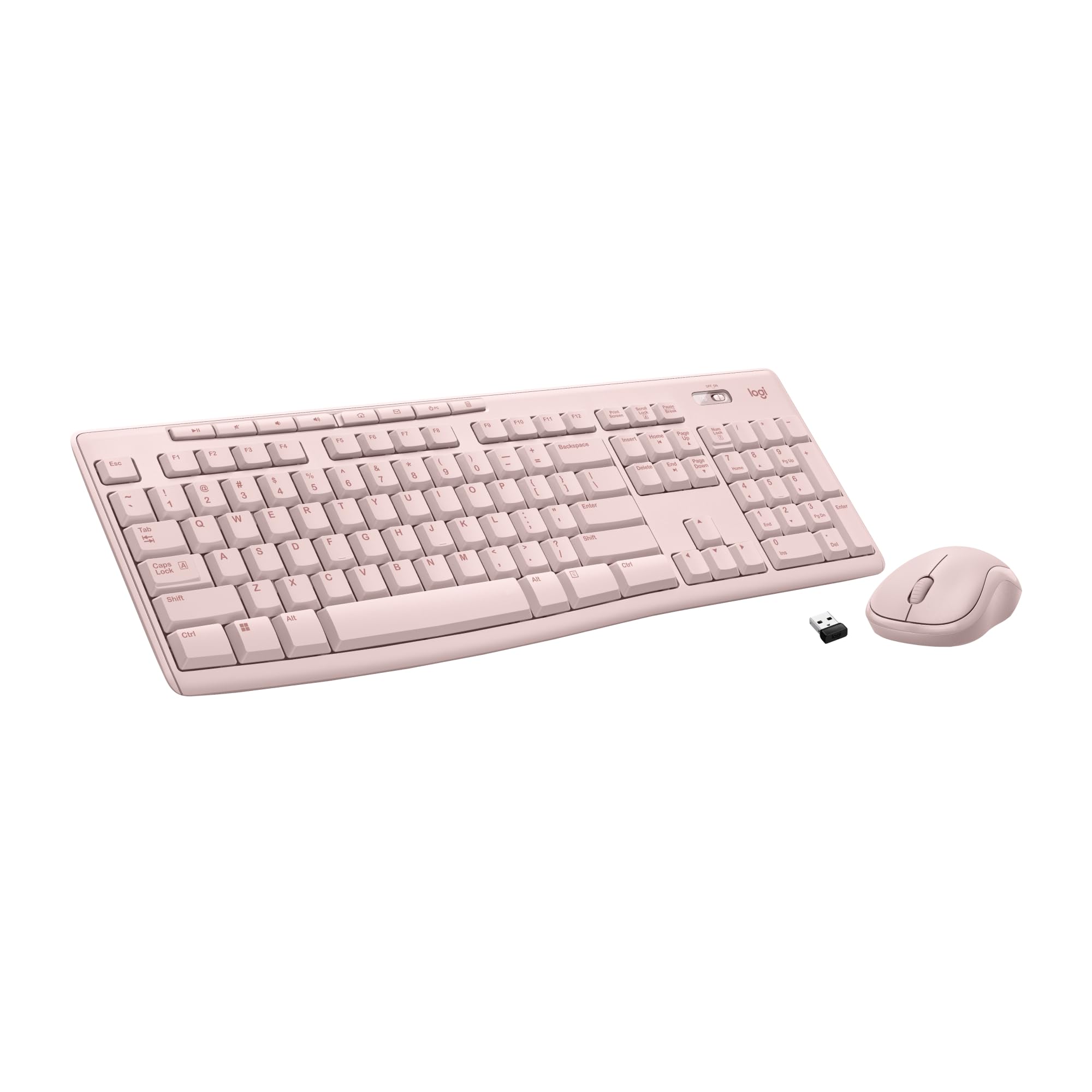 Logitech MK270 Wireless Keyboard and Mouse Combo for Windows, 2.4 GHz Wireless, Compact Mouse, 8 Multimedia and Shortcut Keys, 2-Year Battery Life, for PC, Laptop - Rose 🍁 All In One Marketplace Canada
