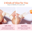 Modelones French Tip Press On Nails, Short Oval Fake Nails Press Ons with Nail Glue, Adhesive Tabs, Nail File, Prep Pad, Manicure Stick, 32Pcs 16 Sizes, Nude, Valentines 🍁 All In One Marketplace Canada