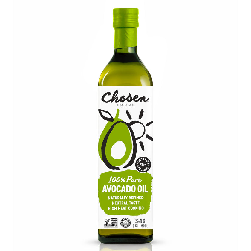 Chosen Foods 100% Pure Avocado Oil 25.3 oz, Non-GMO, for High-Heat Cooking, Frying, Baking, Homemade Sauces, Dressings and Marinades, 750.0 ml (Pack of 1) 🍁 All In One Marketplace Canada