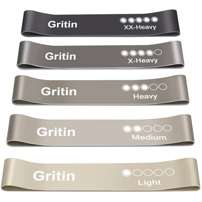 Gritin Resistance Bands, Set of 5 Skin-Friendly Resistance Exercise Band 🍁 All In One Marketplace Canada