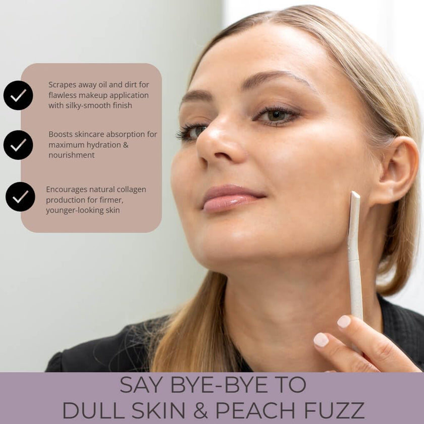 Jasclair Dermaplaning Razor for Women | Exfoliating Facial Razor for Peach Fuzz Removal & Smooth Skin | Precision Blade for Eyebrows & Face | Gentle At-Home Exfoliation Tool | Foldable, Reusable 🍁 All In One Marketplace Canada