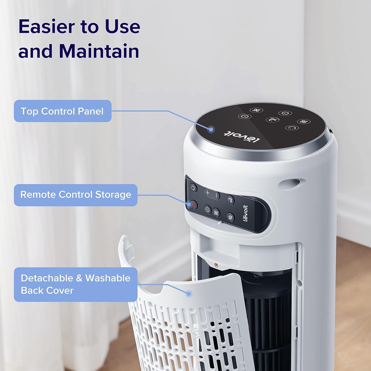 Levoit 25dB Tower Fan for Bedroom, 26ft/s Velocity Standing Fan, 90° Oscillating Cooling Fans for Home, 12 Speeds, LED Display, 4 Modes, 12H Timer, Bladeless, Remote Control, 36 inch 🍁 All In One Marketplace Canada