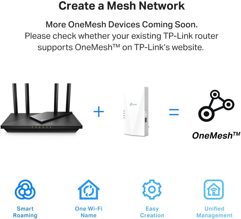 TP-Link AX1800 WiFi Extender Internet Booster (RE600X) - WiFi 6 Range Extender Covers up to 1500 sq.ft and 30 Devices, Dual Band, AP Mode w/Gigabit Port, APP Setup 🍁 All In One Marketplace Canada