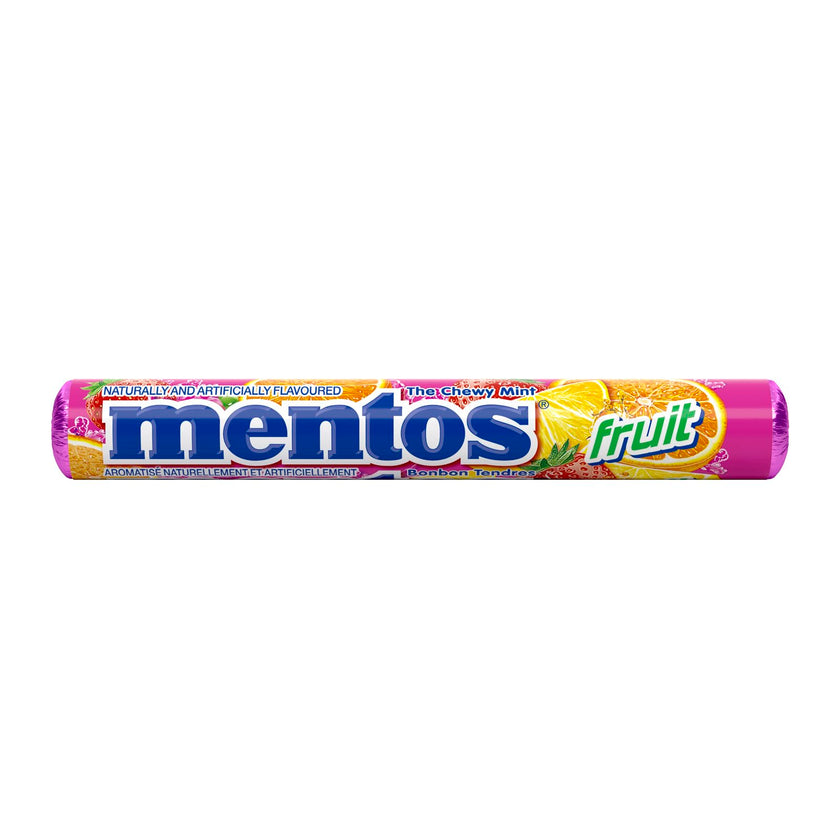 Mentos Chewy Mints, Fruit - Pack of 20 Rolls (280 Pieces), 37g per roll 🍁 All In One Marketplace Canada