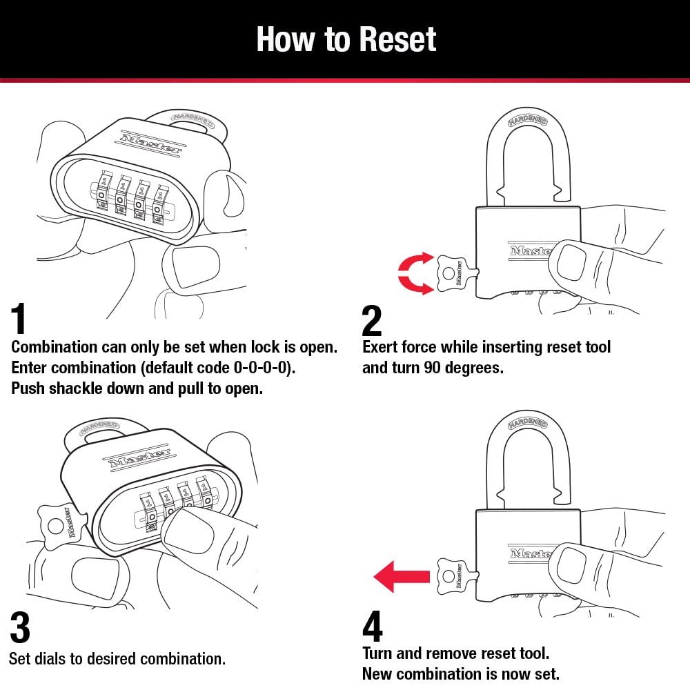 Master Lock Black Combination Padlock, Set Your Own Combo Lock, Weather Resistant Indoor and Outdoor Padlocks with Code for Gym Locker, Gate, Shed, 2 Pack, 178EC2 🍁 All In One Marketplace Canada