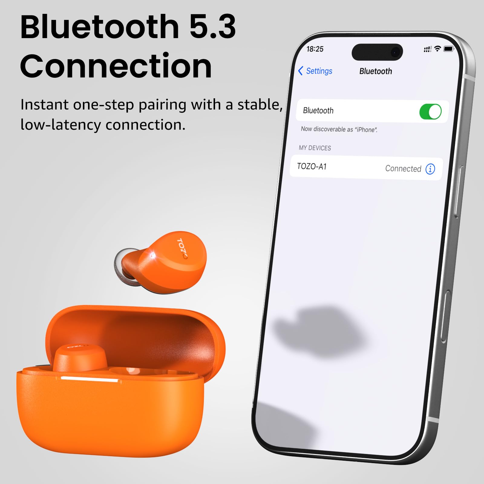 TOZO A1 Wireless Earbuds Bluetooth 5.3 Light Weight in Ear IPX5 Waterproof Headphones 2 Mic for AI Calls, Immersive Premium Sound Bass Headset with Charging Case, 32 Presets EQ Customization via App 🍁 All In One Marketplace Canada