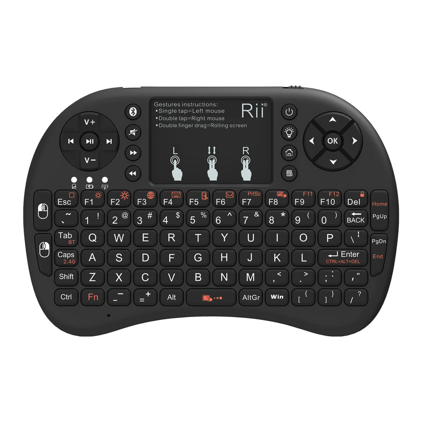 Rii i8+ Mini Wireless Keyboard,Bluetooth Keyboard with Touchpad,Handheld Remote,LED Backlit Compatible with Android TV Box, Android Smart TV,HTPC,Raspberry Pi, Win 7 8 10,Mac OS 🍁 All In One Marketplace Canada