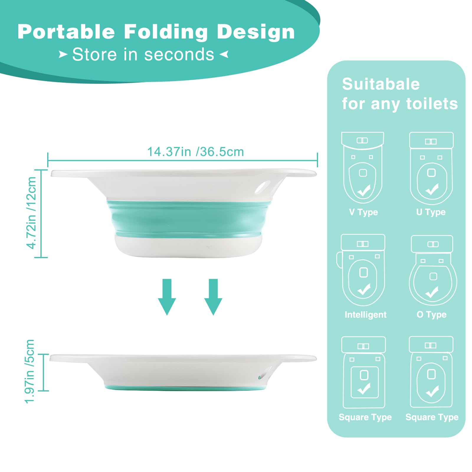 DEANIC Sitz Bath for Toilet Hemorrhoids, Postpartum Care, Collapsible Sitz Bath Tub for Hemorrhoids Treatment, Yoni Steam Seat Basin, Elderly Sit Bath (Green) 🍁 All In One Marketplace Canada