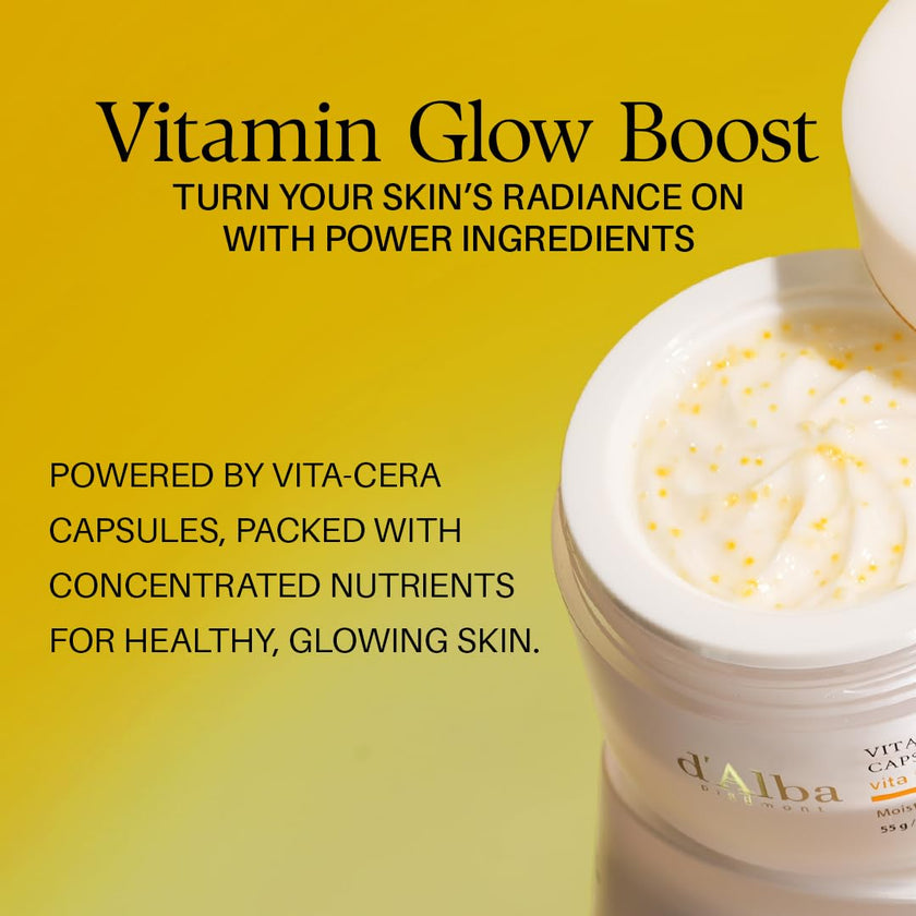 d'alba Piedmont Vita Toning Capsule Cream, Glass Skin with Vita-Cera Oil Capsules, Deep Hydration Face Moisturizer (55g) 🍁 All In One Marketplace Canada