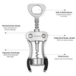 Wine Opener, BENENO Zinc Alloy Premium Wine Bottle Opener Wing Corkscrew with Multifunctional Corks and Caps Bottle Opener, Upgrade 🍁 All In One Marketplace Canada