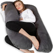 Chilling Home 59 Inch Pregnancy Pillow for Sleeping, Maternity Pillow for Pregnant Women, Full Body Pillow for Adults, Comfort U Shaped Pregnancy Pillow with Removable Washable Velvet Cover, Dark Grey 🍁 All In One Marketplace Canada
