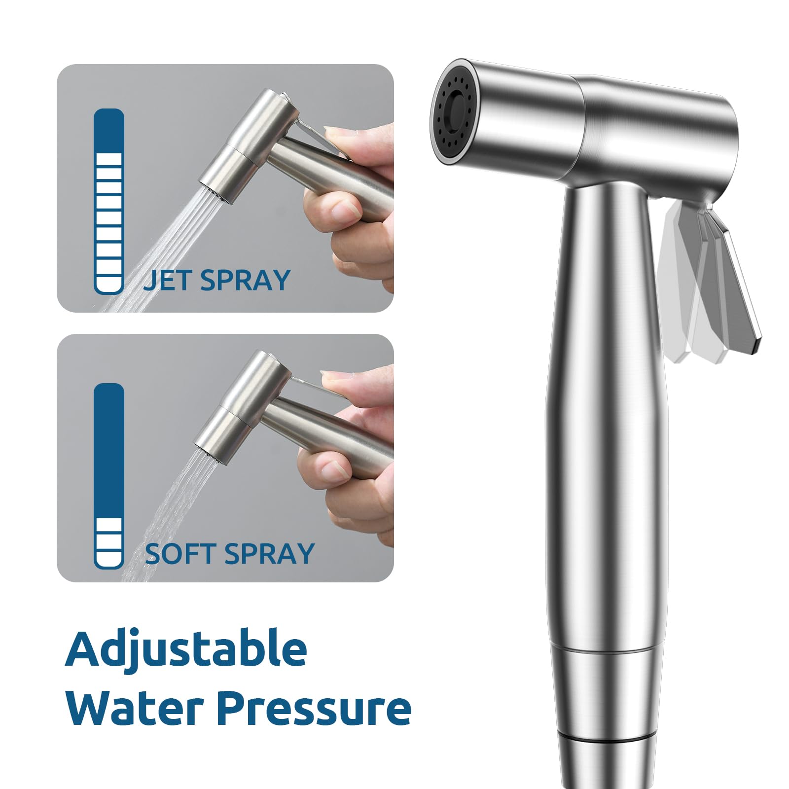 Fekivasy Handheld Bidet Sprayer for Toilet, Muslim Shower Bidet Attachment for Toilet, Adjustable Water Pressure with Bidet Hose for Feminine Wash, Bidet Faucet Cloth Diaper Sprayer for Baby Wash 🍁 All In One Marketplace Canada