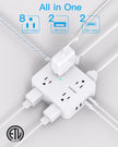 Surge Protector Power Bar - 8 Outlets 4 USB Charging Ports(2 USB C), Power Strip with 5Ft Braided Extension Cord, Flat Plug, Wall Mount Desk USB C Charging Station for Home Office College Essentials 🍁 All In One Marketplace Canada