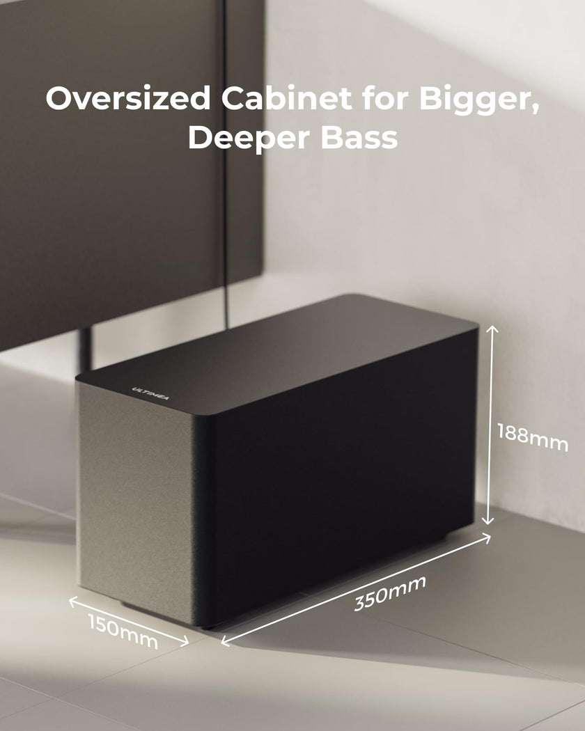 ULTIMEA 5.1ch Soundbar with Dolby Atmos, Sound Bar with Subwoofer for Smart TV, Home Theater Surround Sound System for TV, 300W, Adjustable Bass Boost, App, Bluetooth 5.4, Poseidon M60 (2025 Model) 🍁 All In One Marketplace Canada