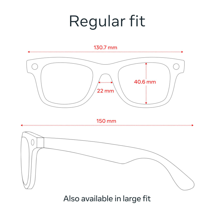 Ray-Ban Meta Glasses, Wayfarer - Shiny Black/G15 Green 🍁 All In One Marketplace Canada