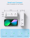 Surge Protector Outlet Extender - with Rotating Plug, 6 AC Multi Plug Outlet with 4 USB Ports (2 USB C), 1800 Joules, 3-Sided Swivel Power Bar with Spaced Splitter for Home, Office, Travel 🍁 All In One Marketplace Canada