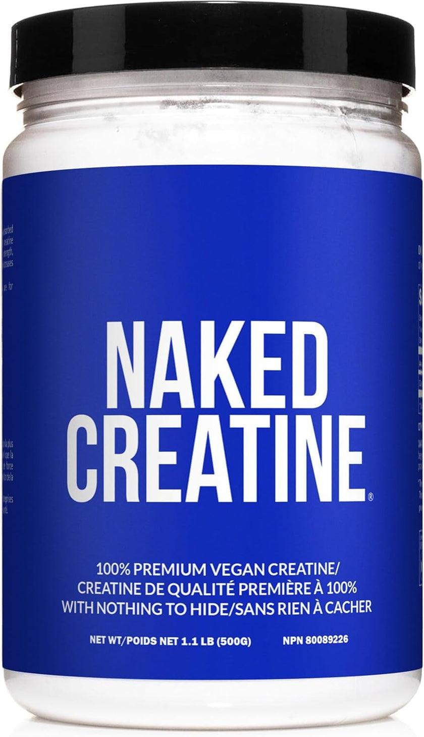 NAKED Pure Micronized Creatine Monohydrate Powder - NSF Certified, Unflavored, 500g, 1.1lb Bulk - Vegan, Non-GMO, Gluten-Free, Soy-Free, No Fillers, Supports Muscle Growth & Strength - 100 Servings 🍁 All In One Marketplace Canada