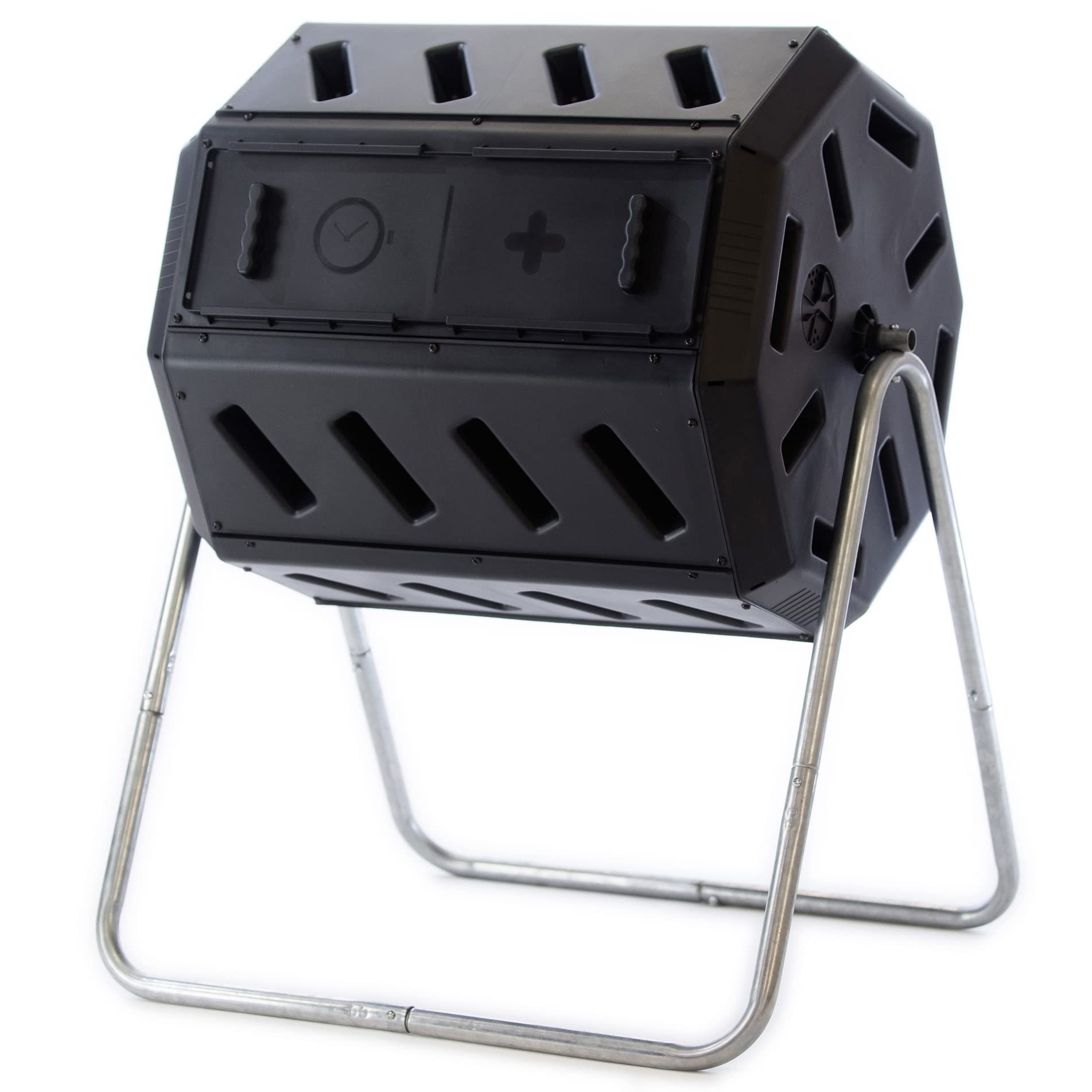 FCMP Outdoor IM4000 Dual Chamber Tumbling Composter Canadian-Made, 100% Recycled Resin - Outdoor Rotating Compost Tumbler Bin for Garden, Kitchen, and Yard Waste, Black (37 Gallon) 🍁 All In One Marketplace Canada