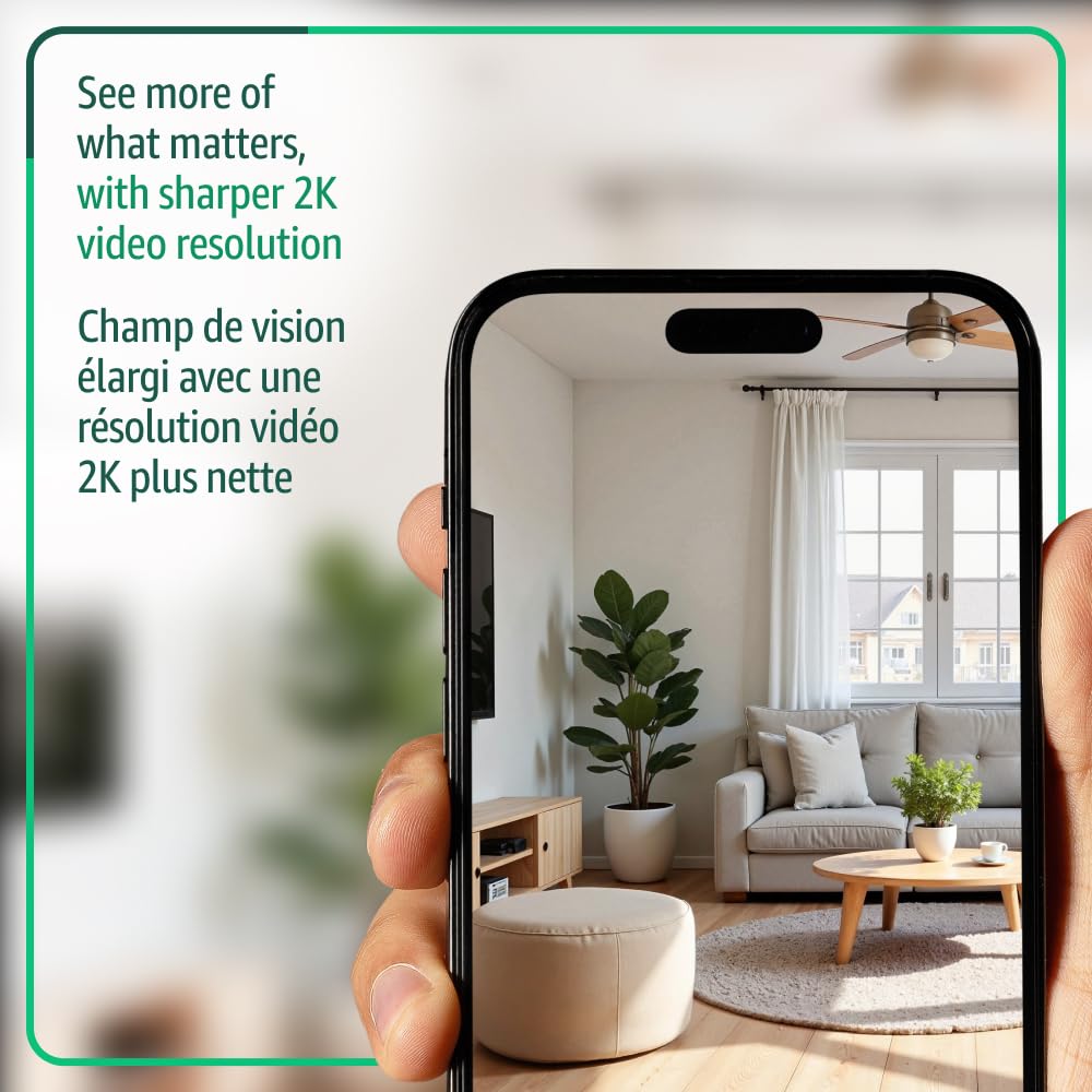 Blink Mini 2K+ (newest model) – Plug-in Home & Pet Security Camera with 2K video resolution, colour night vision, enhanced audio, motion detection – 2 cameras (White) 🍁 All In One Marketplace Canada