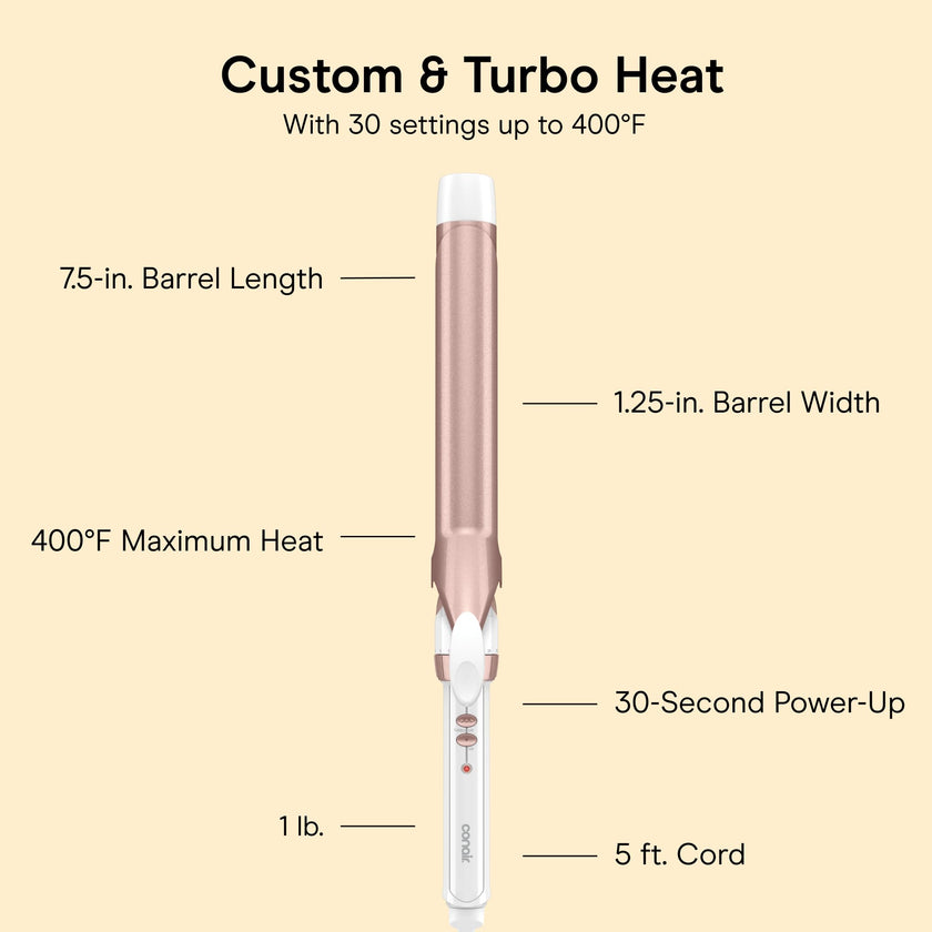 Conair Ceramic Long Barrel XL Curling Iron, 1 ¼” Barrel Produces Classic Curls – for use on Medium and Long Hair, Hair curler 🍁 All In One Marketplace Canada
