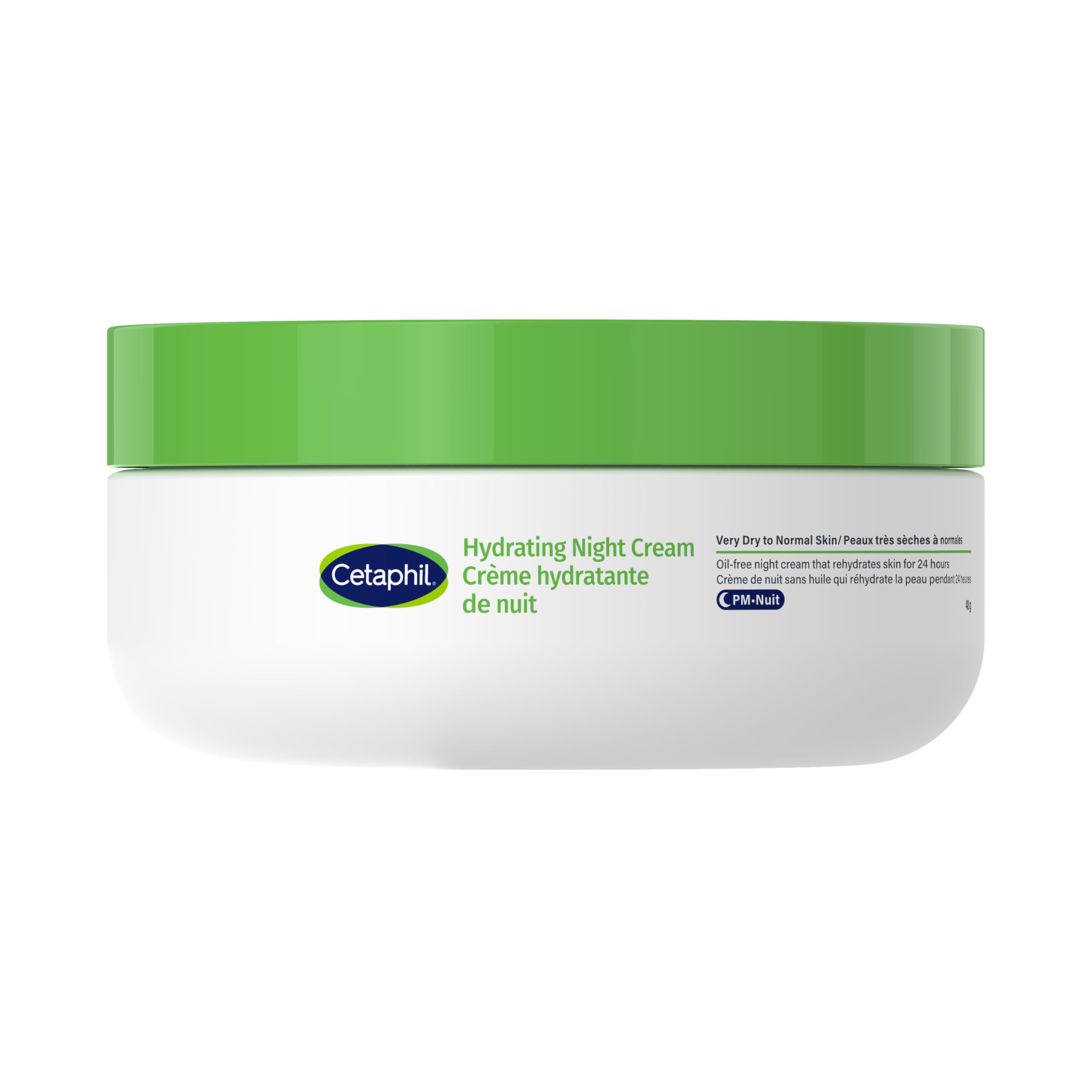 Cetaphil Hydrating Night Cream, Anti-Aging Face Moisturizer with Hyaluronic Acid & Olive Oil, Pro-Vitamin A, C & E, 24Hr Intense Hydration, Dermatologist Tested, 48g 🍁 All In One Marketplace Canada