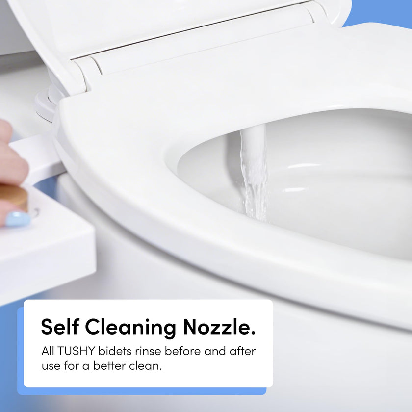 TUSHY Classic 3.0 Non-Electric Bidet Toilet Attachment, Experience a Superior Fresh Water Clean (Slim Fit, Easily Installs Under Toilet Seat, Adjustable Spray, Self Cleaning Nozzle), Bamboo Knob 🍁 All In One Marketplace Canada