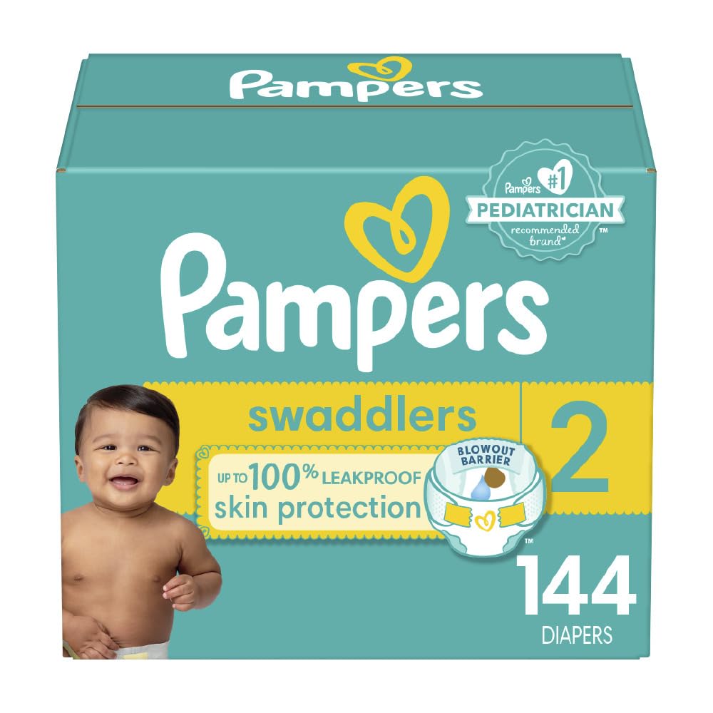 Pampers Swaddlers Diapers, Size 2 (10-22 lbs), 144 Count, Absorbent, Keeps Baby Dry and Comfortable, Skin Safe Disposable Baby Diaper 🍁 All In One Marketplace Canada