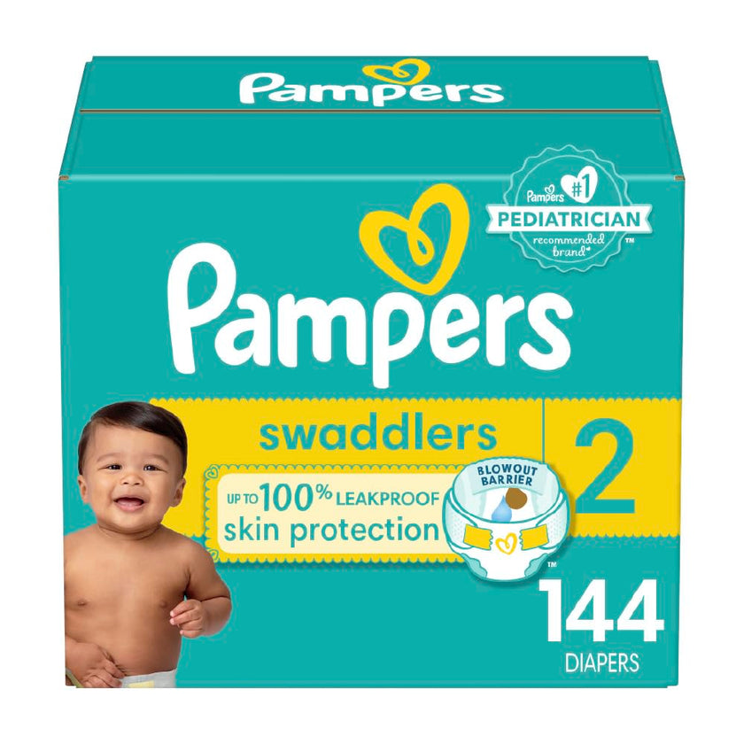 Pampers Swaddlers Diapers, Size 2 (10-22 lbs), 144 Count, Absorbent, Keeps Baby Dry and Comfortable, Skin Safe Disposable Baby Diaper 🍁 All In One Marketplace Canada