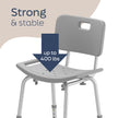Medline Bath Chair with Back, Shower Chair has Height Adjustable Legs, Tool-Free Assembly, Shower Seat with Suction Cup Feet, Gray 🍁 All In One Marketplace Canada