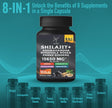 8-in-1 Shilajit Himalayan Organic Supplement with Shilajit 9000, Ashwagandha 2000MG, Rhodiola Rosea 1000MG, Panax Ginseng 1500MG, Cordyceps Mushroom 500MG, Gingko Biloba 500MG, Stinging Nettle 250MG, Turmeric (15,250 MG - 90 Caps)