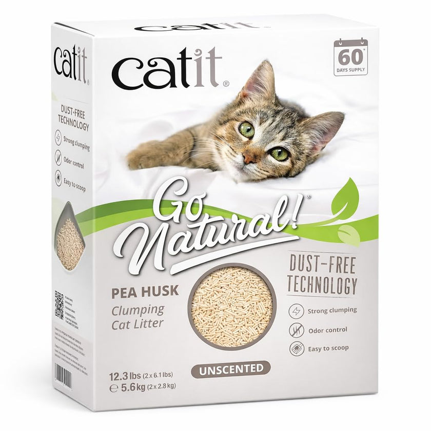 Catit Go Natural Pea Husk Clumping Cat Litter, Unscented, 5.6 kg, Dust Free & Lightweight Cat Litter, Easy to Scoop, Litiere Pour Chat 🍁 All In One Marketplace Canada