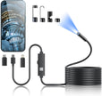 Kinpthy Endoscope Camera with Light,1920P HD Borescope Tools with 8 Adjustable LED Lights, Endoscope with Semi-Rigid Snake Camera, Inspection Borescope for iOS and Android-16.4ft Single Lens 🍁 All In One Marketplace Canada