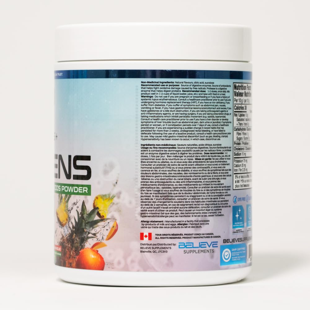 Believe Supplements Superfoods+Greens - Superfood Blend | Boost Energy, Immunity, and Digestion | Rich in Antioxidants & Essential Nutrients! (30 Servings (Pack of 1), Pineapple Mango) 🍁 All In One Marketplace Canada