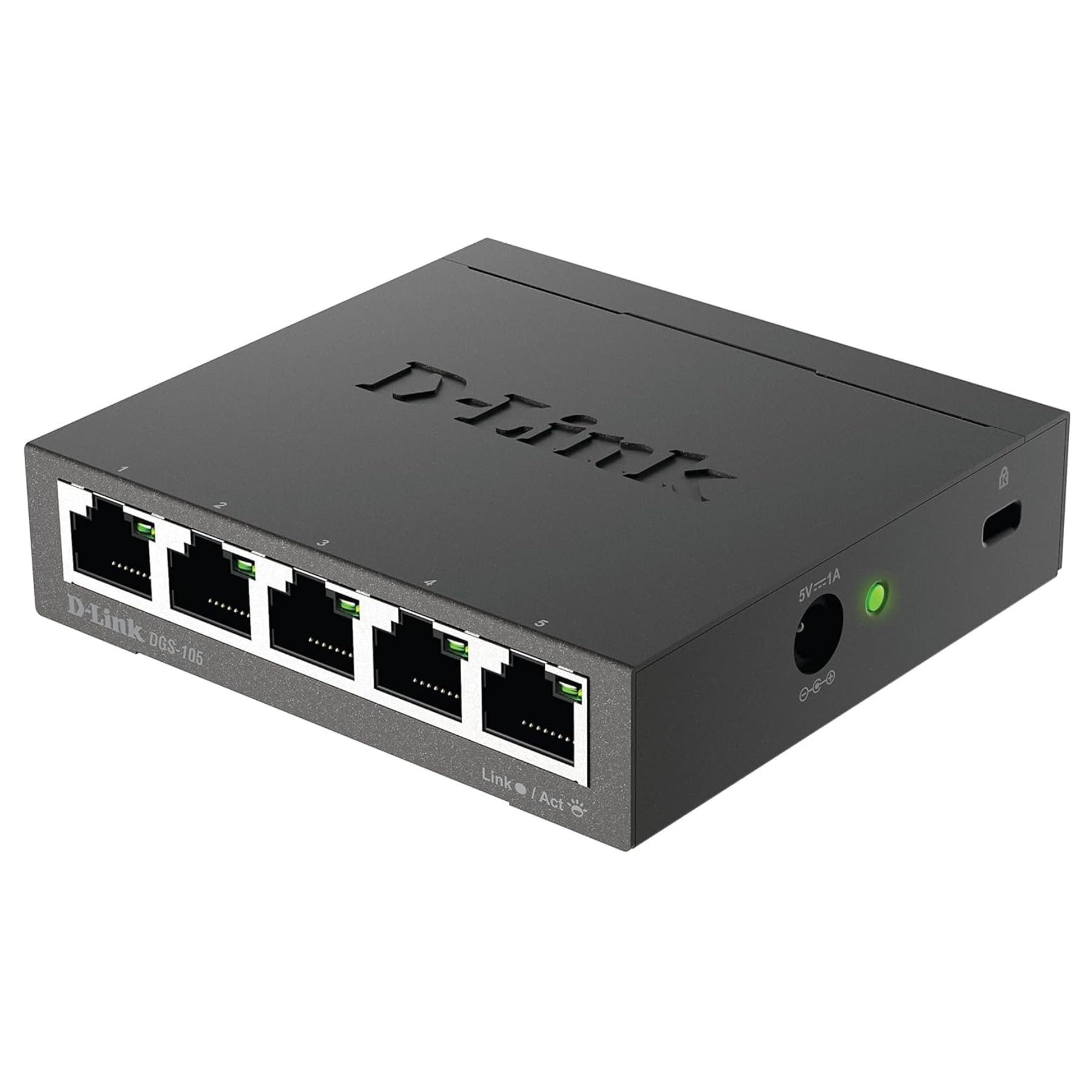 D-Link DGS-105, 5 Port Gigabit Ethernet Switch Unmanaged, Network Splitter, Silent Fanless, Network Hub, Sturdy Metal with Shielded Ports, Desktop/Wall Mount, QoS, Energy Saving, Plug and Play 🍁 All In One Marketplace Canada