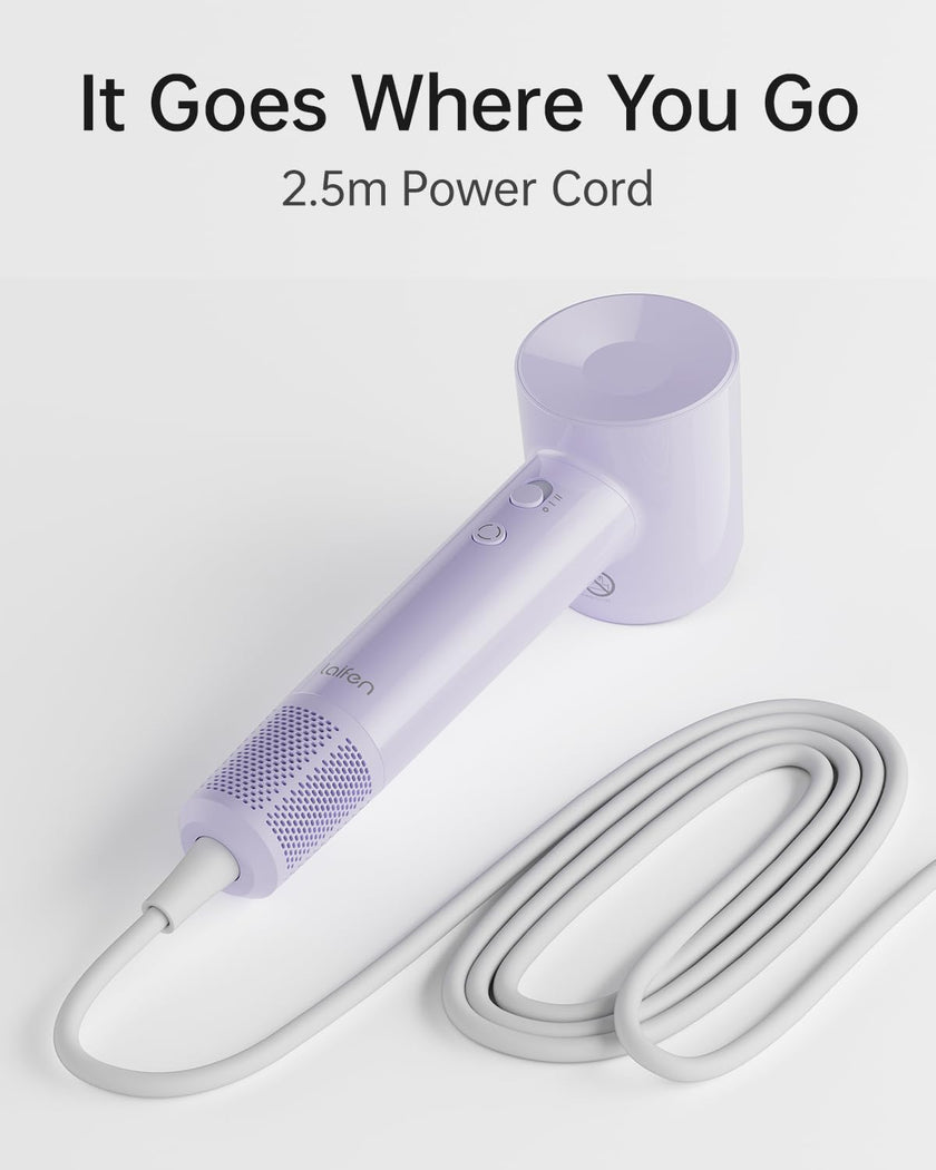 Laifen SE Lite Professional Hair Dryer, High-Speed Blow Dryer 100,000 RPM Brushless, Ionic Hair Dryer with Diffuser for Curly Hair , Fast Drying Low Noise, Diffuser Hair Dryer for Women and Men Lightweight Thermo-Control with 2 Nozzles, HD110