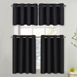 NICETOWN Blackout Valance for Small Window - Thermal Insulated Room Darkening Plain Grommet-Top Short Curtain Panel for Cafe Bar / Apartment (1 Pack, W52 x L36 + 1.2 inches Header, Black) 🍁 All In One Marketplace Canada