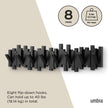 Umbra Sticks Wall-Mounted Coat Rack Rail Hook with 8 Retractable Pegs – Modern, Space-Saving Storage Organizer, Black 🍁 All In One Marketplace Canada
