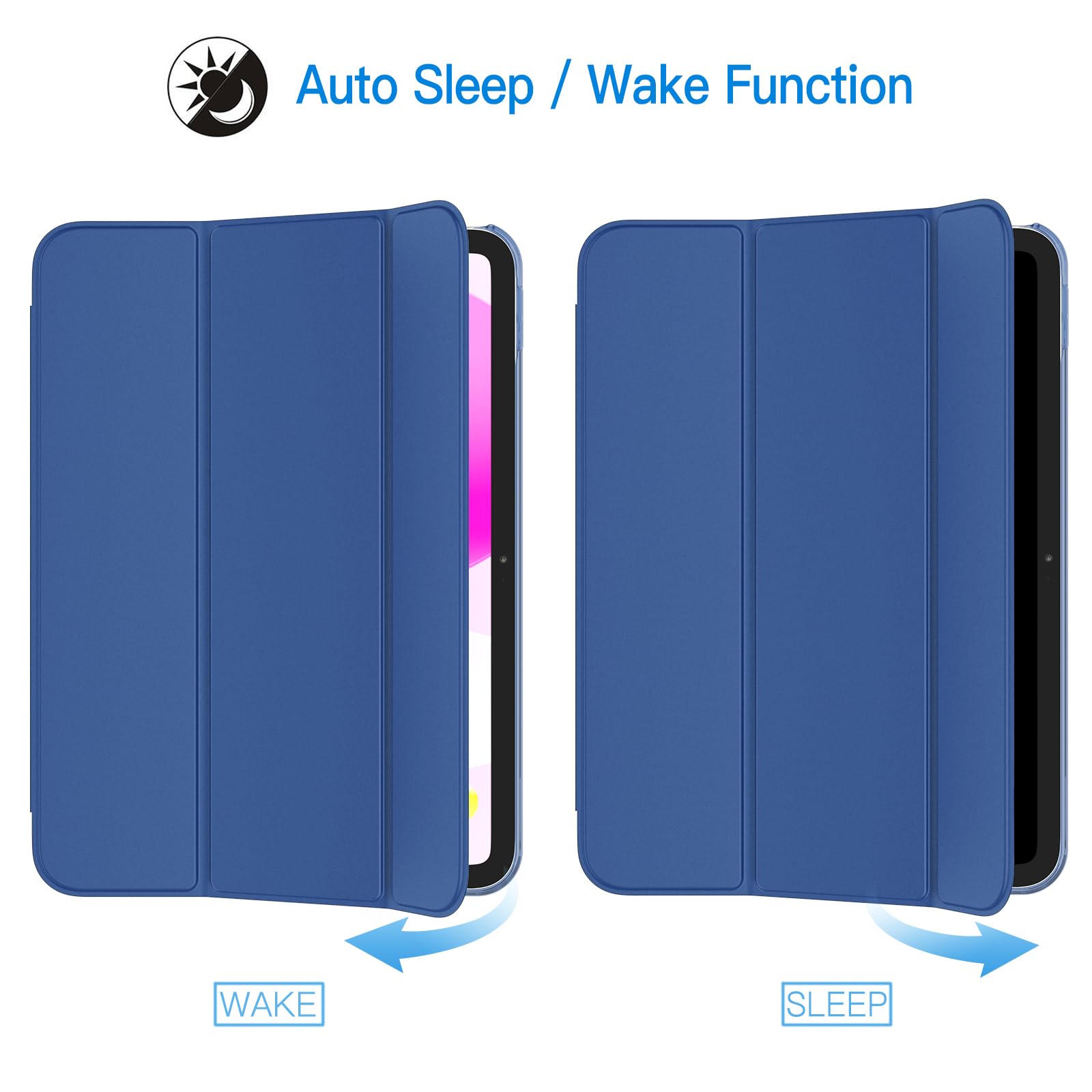 JETech Case for iPad (A16) 11th Generation 11 Inch 2025 / iPad 10th Generation 10.9 Inch 2022, Slim Smart Cover with Hard PC Translucent Back, Supports Touch ID, Auto Wake/Sleep (Navy Blue) 🍁 All In One Marketplace Canada