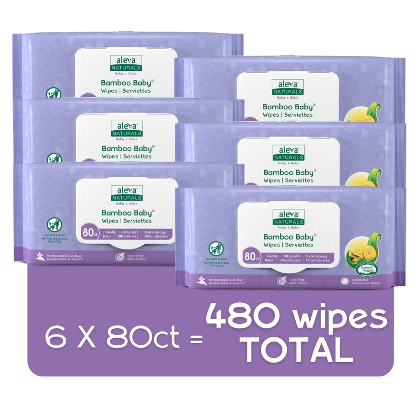 Aleva Naturals Bamboo Baby Wipes, 480 Count 🍁 All In One Marketplace Canada