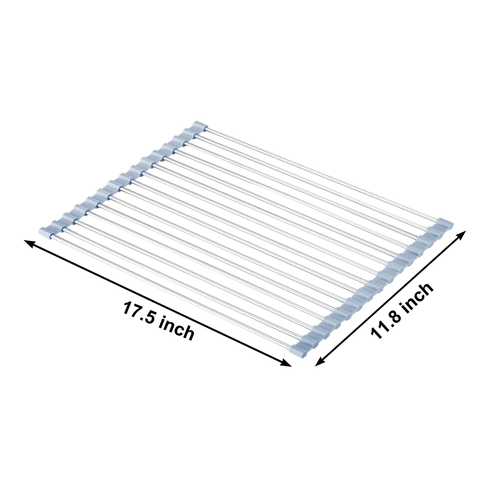 Over Sink Dish Drying Rack, Roll Up Dish Drying Rack Kitchen Sink Rack Dish Rack Stainless Steel Sink Drying Rack, Foldable Dish Drainer (17.5''x11.8'') 🍁 All In One Marketplace Canada