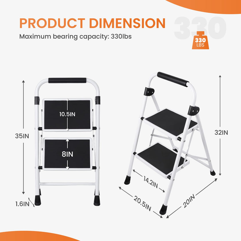 Sweetcrispy 2 Step Ladder, Anti-Slip Pedal 🍁 All In One Marketplace Canada