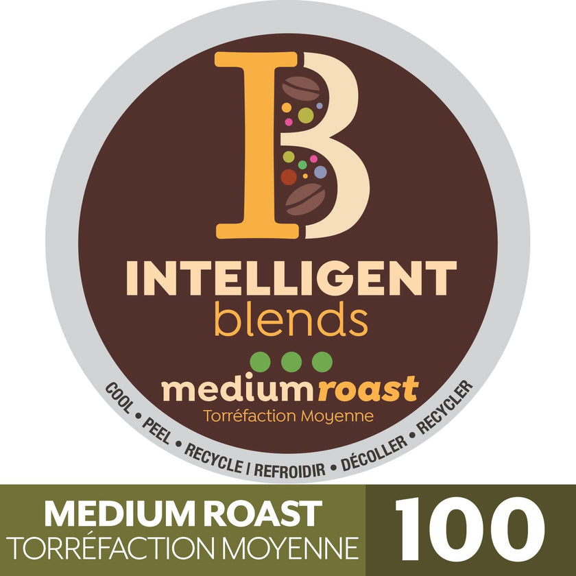 Intelligent Blends Medium Dark Roast Coffee Pods, 100 ct, Single Serve Pods – 100% Arabica Coffee, Compatible with Keurig K Cups Maker 🍁 All In One Marketplace Canada