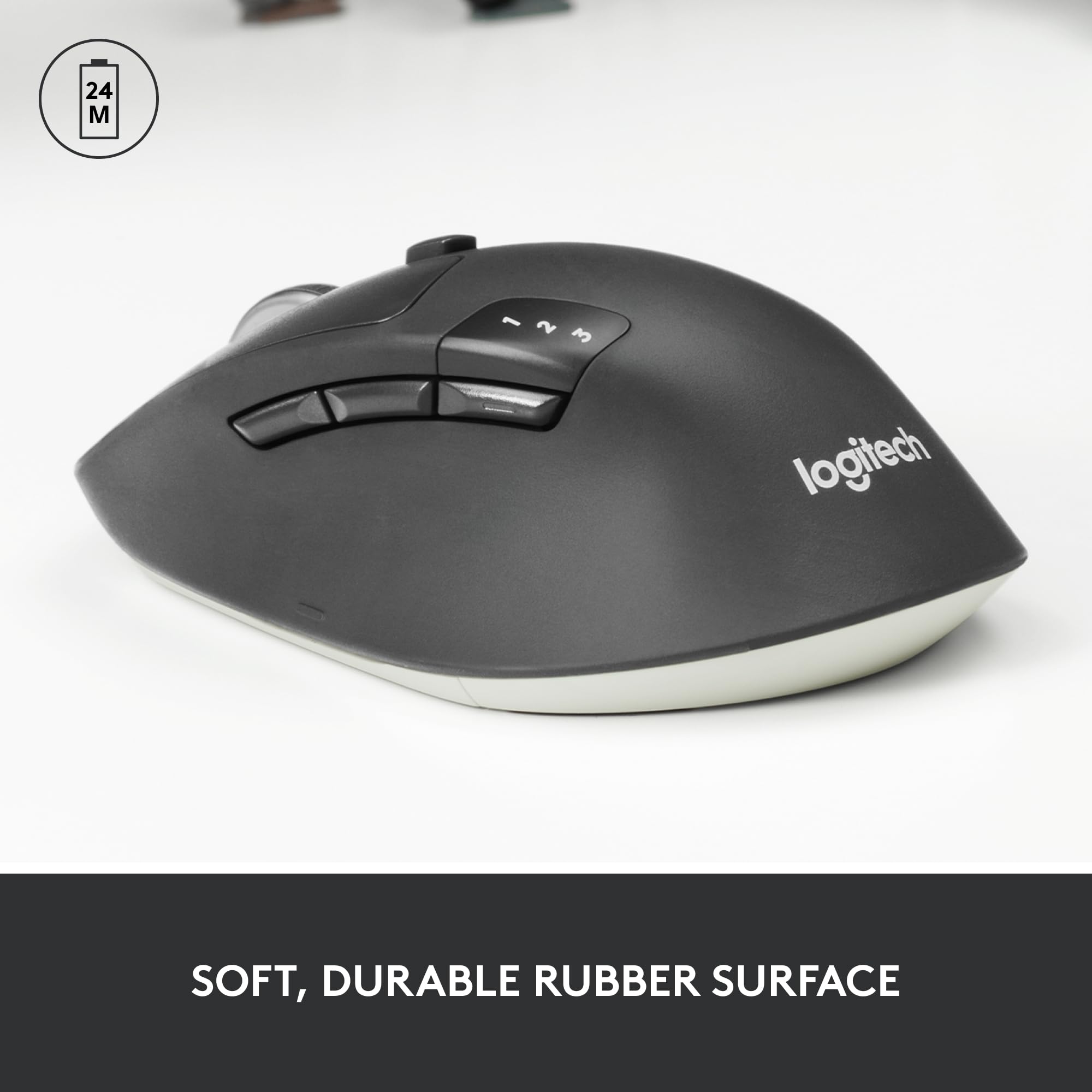 Logitech M720 Triathlon Multi-Device Wireless Mouse, Bluetooth, USB Unifying Receiver, 1000 DPI, 6 Programmable Buttons, 2-Year Battery, Compatible with Laptop, PC, Mac, iPadOS - Black 🍁 All In One Marketplace Canada