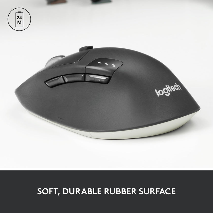 Logitech M720 Triathlon Multi-Device Wireless Mouse, Bluetooth, USB Unifying Receiver, 1000 DPI, 6 Programmable Buttons, 2-Year Battery, Compatible with Laptop, PC, Mac, iPadOS - Black 🍁 All In One Marketplace Canada