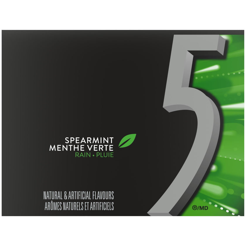 5 GUM, Spearmint-Rain Flavoured Sugar Free Chewing Gum, 15 Sticks, 10 Packs 🍁 All In One Marketplace Canada