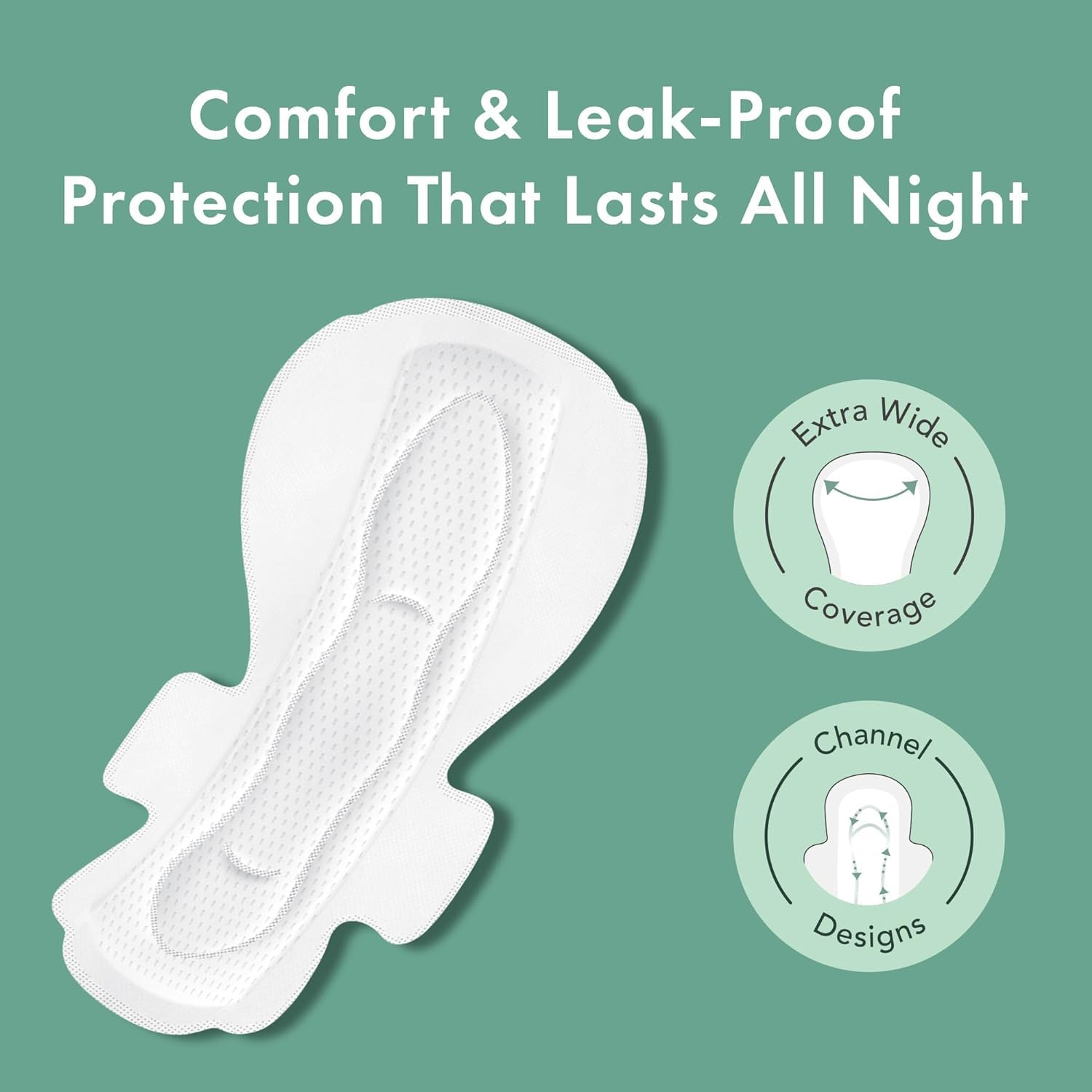 Rael Pads for Women, Organic Cotton Cover - Period Pads with Wings, Feminine Care, Sanitary Napkins, Heavy Absorbency, Unscented, Ultra Thin (Overnight, 40 Count) 🍁 All In One Marketplace Canada
